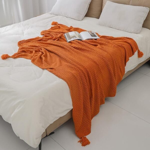 Tassel Knitted Office Air Conditioner Nap Blanket