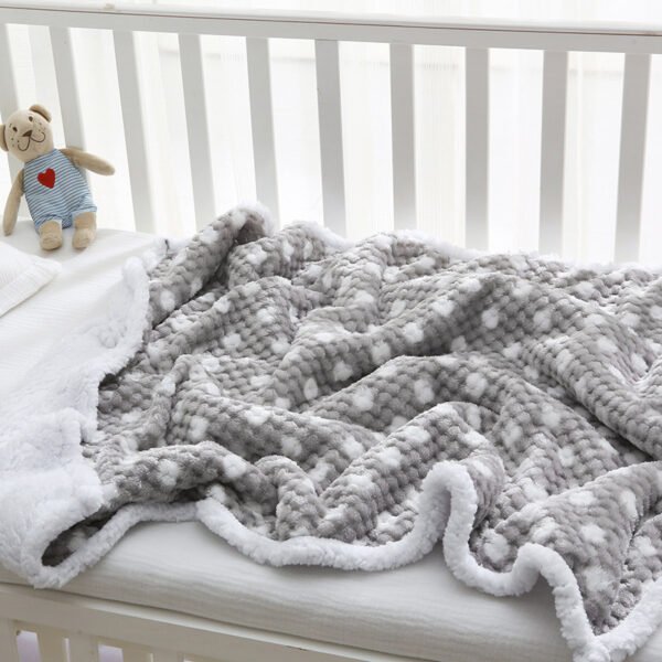 Autumn And Winter Double-layer Thickened Baby Lambswool Thermal Blanket